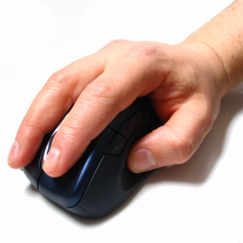 hand on wireless mouse