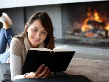 woman reading a book